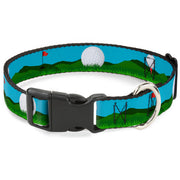 Plastic Clip Collar - Golf Course/Balls/Holes Blues/Greens Plastic Clip Collars Buckle-Down