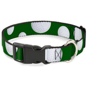Plastic Clip Collar - Golf Balls Scattered Green/White Plastic Clip Collars Buckle-Down