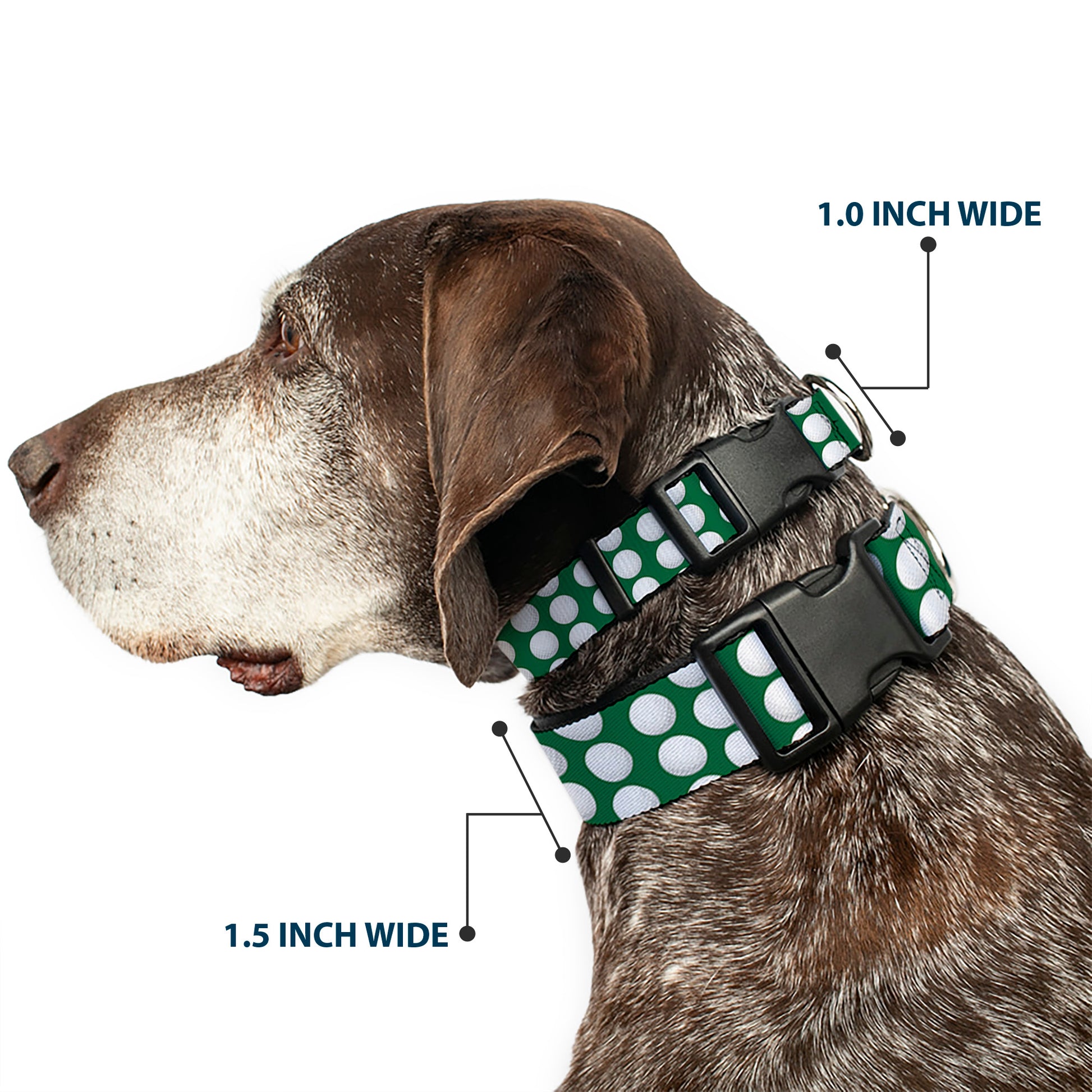 Plastic Clip Collar - Golf Balls Green/White Plastic Clip Collars Buckle-Down