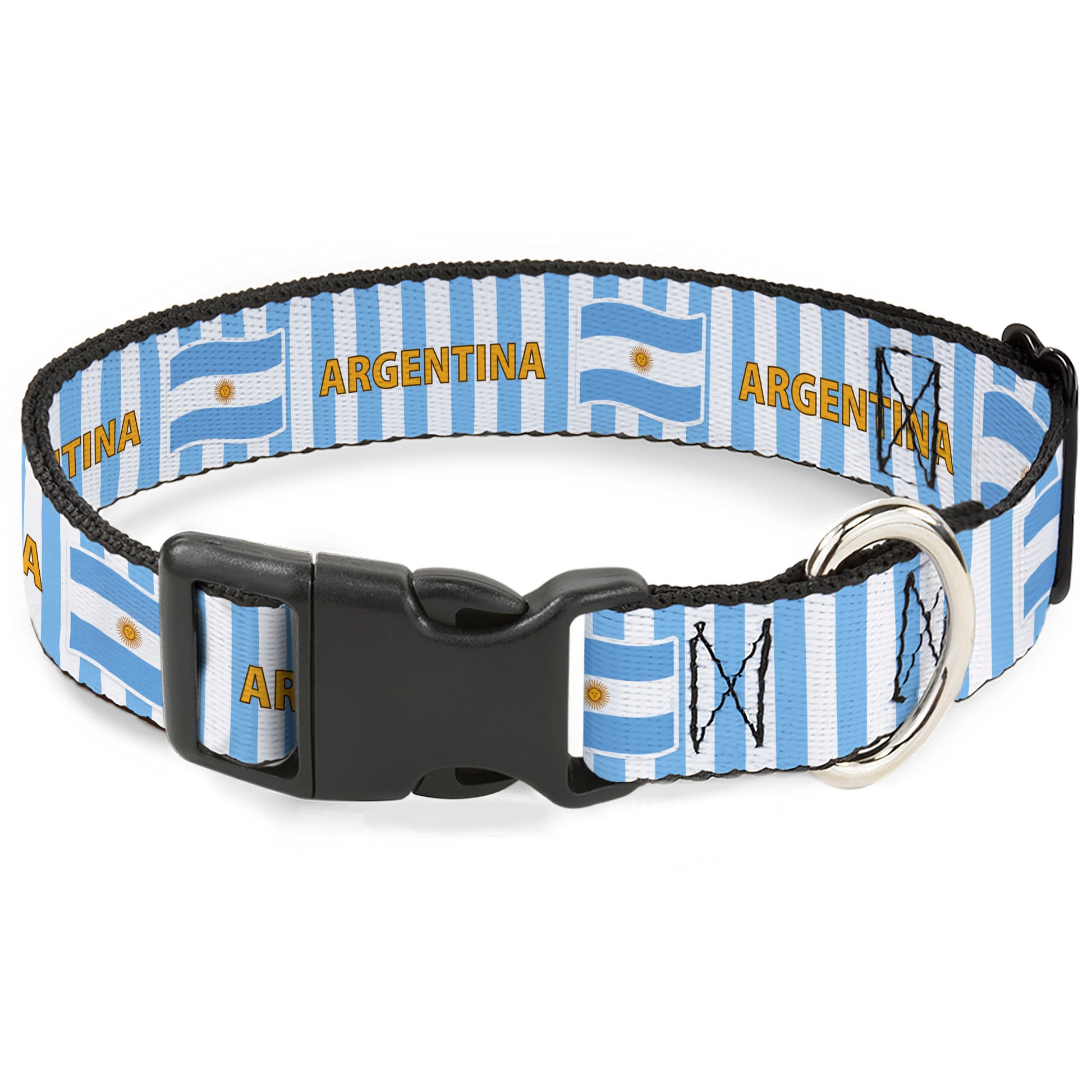 Plastic Clip Collar - Global Soccer Cup Series Argentina Spirit Flag Plastic Clip Collars Buckle-Down