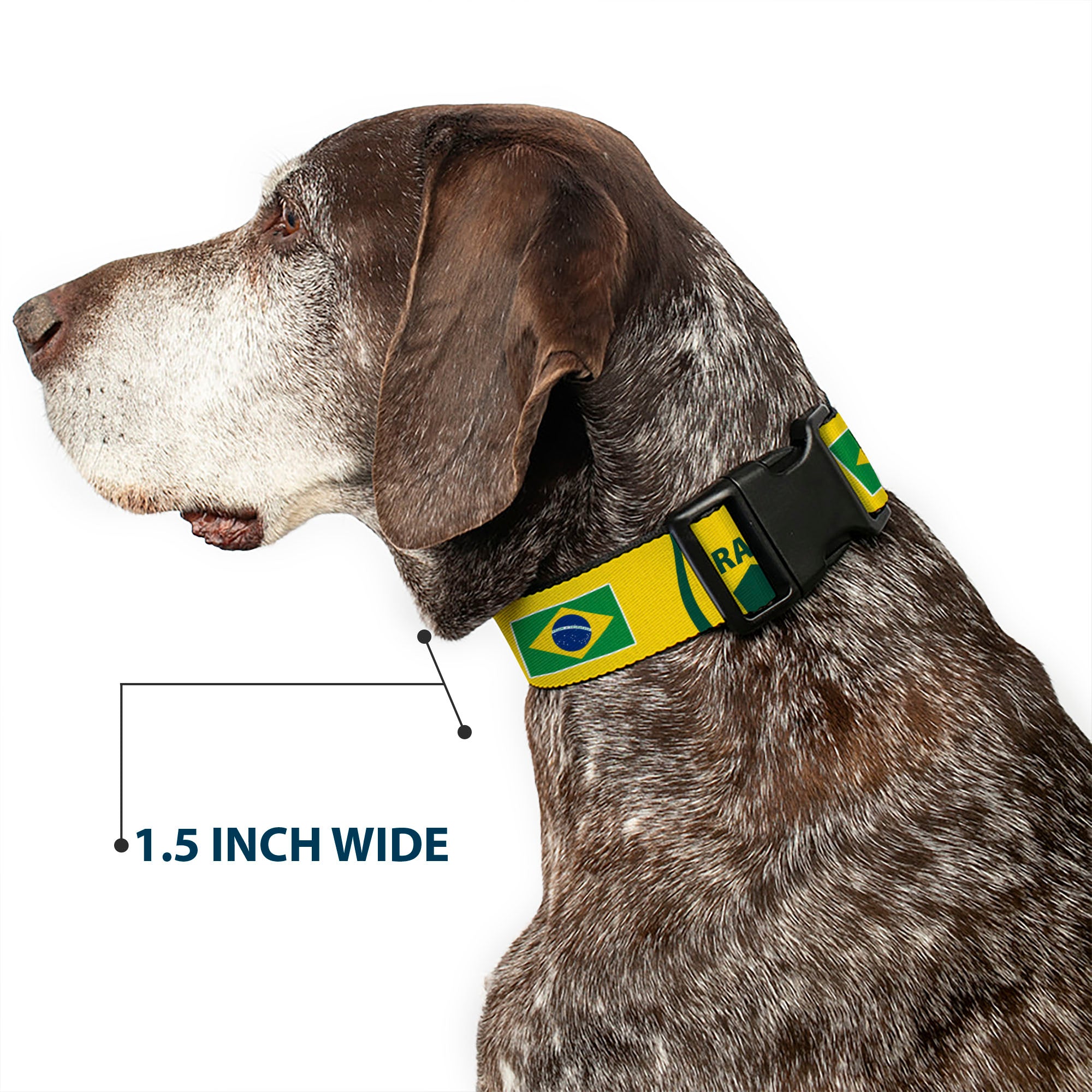 Plastic Clip Collar - Global Soccer Cup Series Brazil Spirit Flag Plastic Clip Collars Buckle-Down