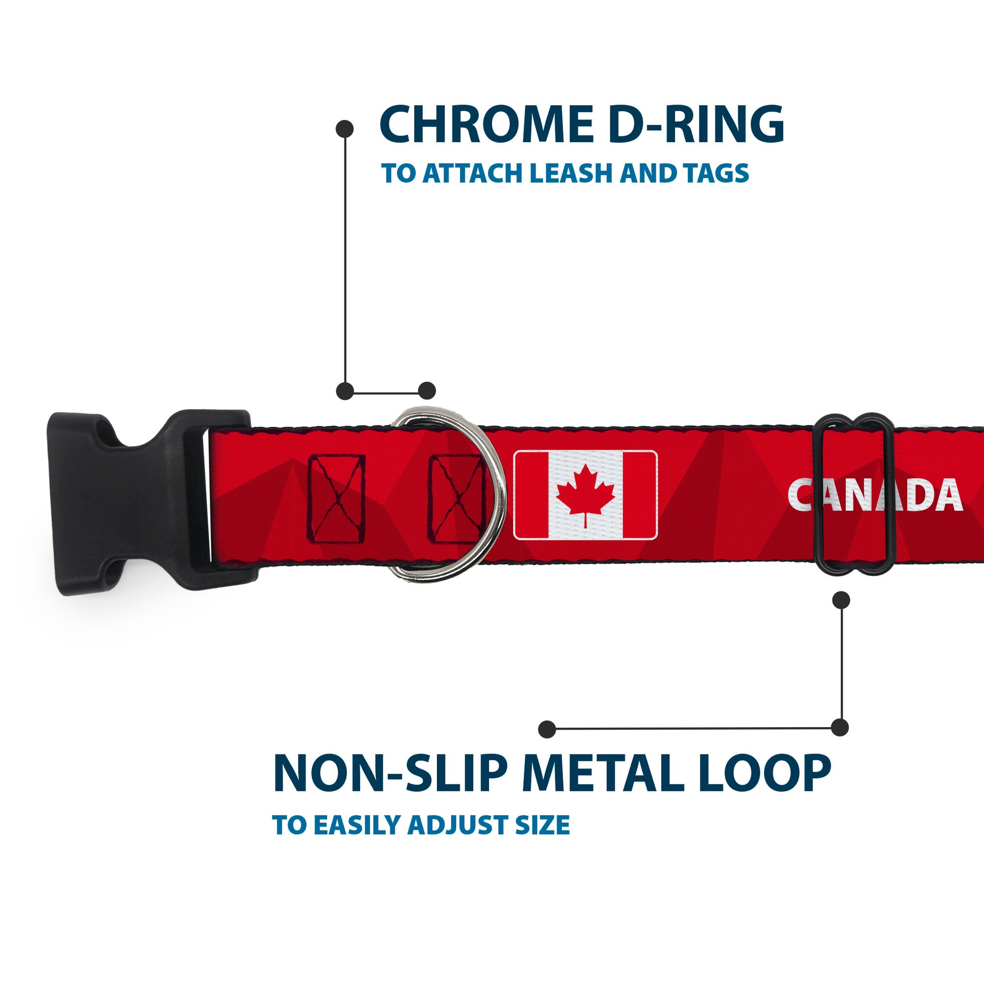 Plastic Clip Collar - Global Soccer Cup Series Canada Spirit Flag Plastic Clip Collars Buckle-Down