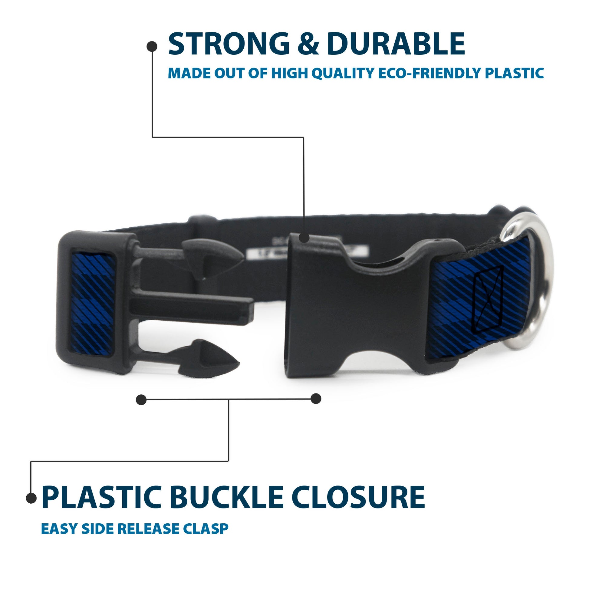 Plastic Clip Collar - Global Soccer Cup Series France Spirit Flag Plastic Clip Collars Buckle-Down