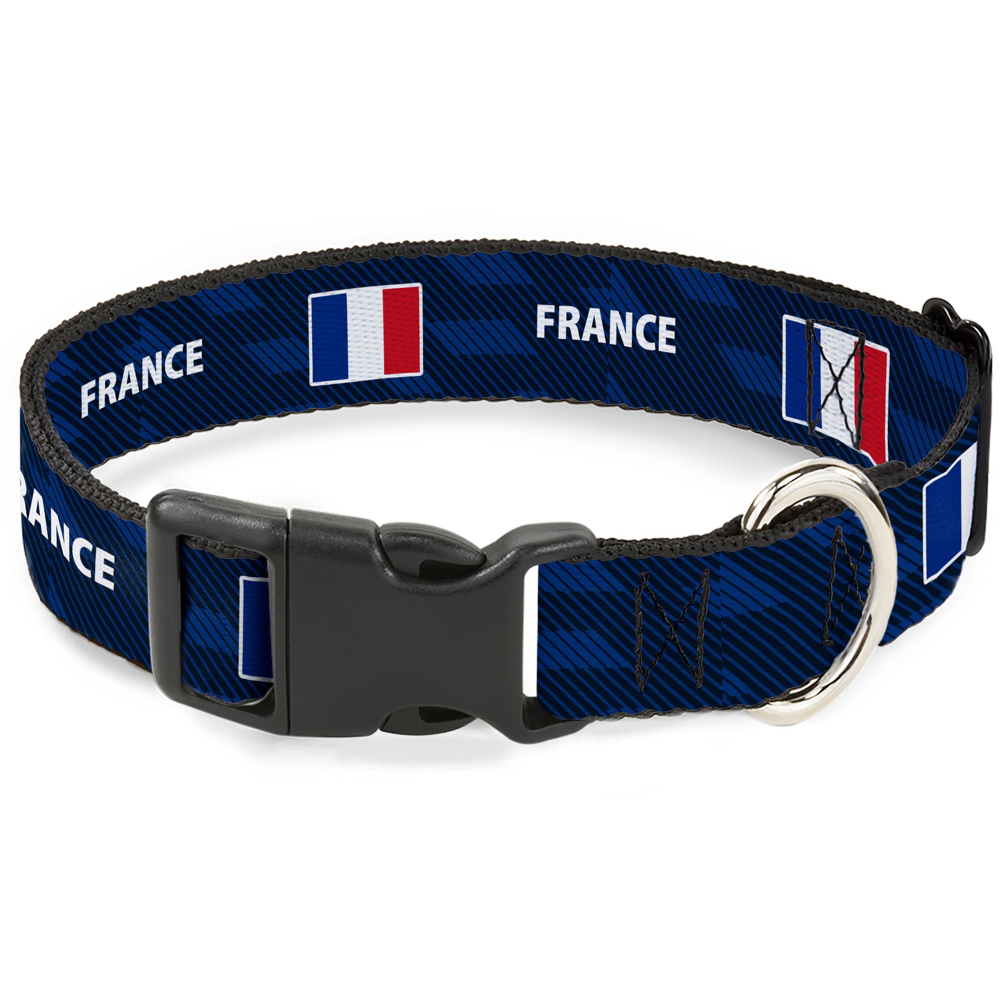 Plastic Clip Collar - Global Soccer Cup Series France Spirit Flag Plastic Clip Collars Buckle-Down