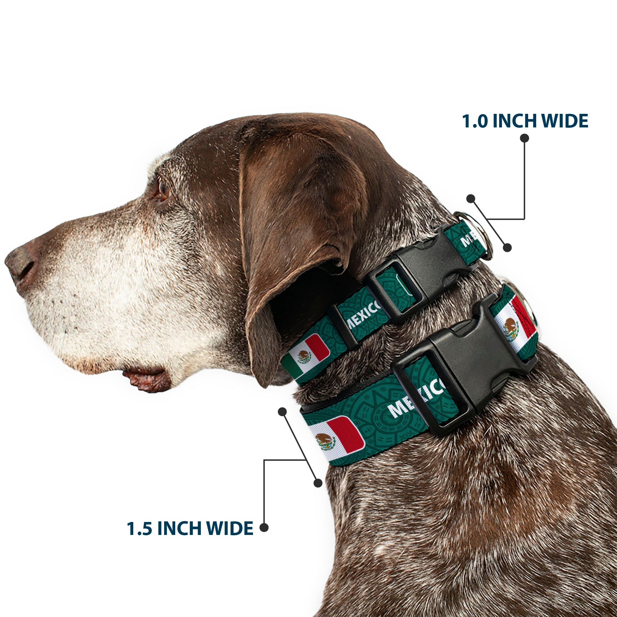Plastic Clip Collar - Global Soccer Cup Series Mexico Spirit Flag Plastic Clip Collars Buckle-Down