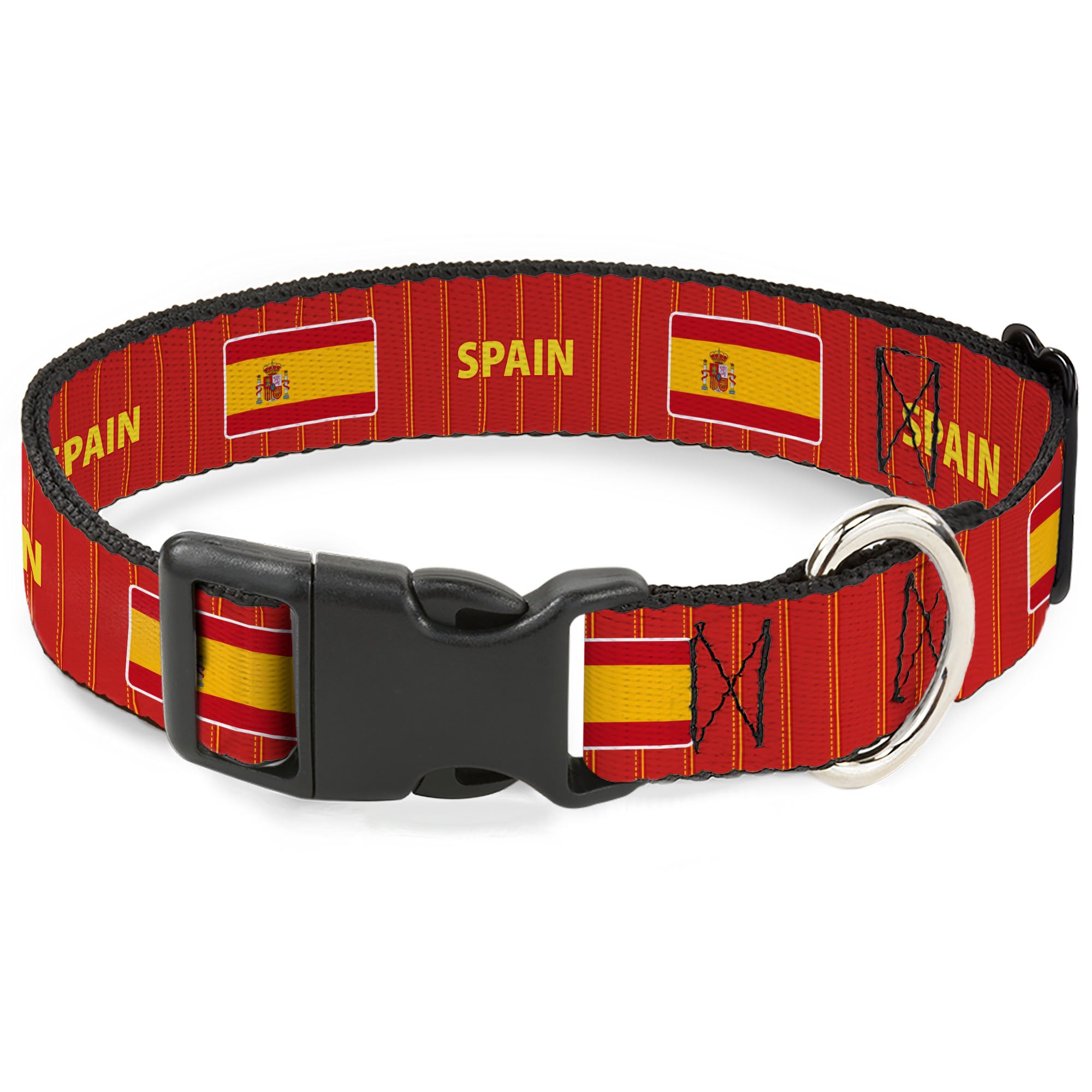 Plastic Clip Collar - Global Soccer Cup Series Spain Spirit Flag Plastic Clip Collars Buckle-Down