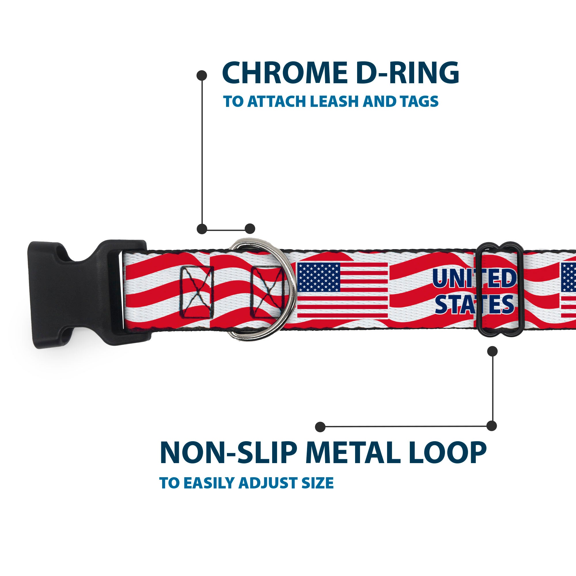 Plastic Clip Collar - Global Soccer Cup Series United States Spirit Flag