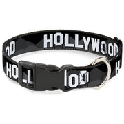 Plastic Clip Collar - HOLLYWOOD Sign Skyline Black/Grays/White Plastic Clip Collars Buckle-Down