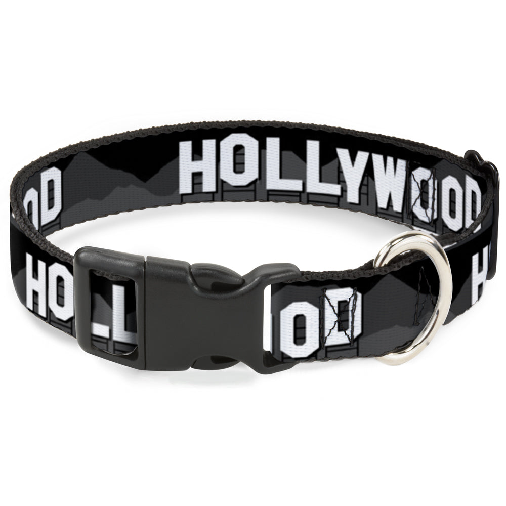 Plastic Clip Collar - HOLLYWOOD Sign Skyline Black/Grays/White Plastic Clip Collars Buckle-Down