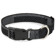 Plastic Clip Collar - Hash Mark Stripe Black/White Plastic Clip Collars Buckle-Down