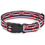 Plastic Clip Collar - Hawaii Flag Continuous Repeat Plastic Clip Collars Buckle-Down