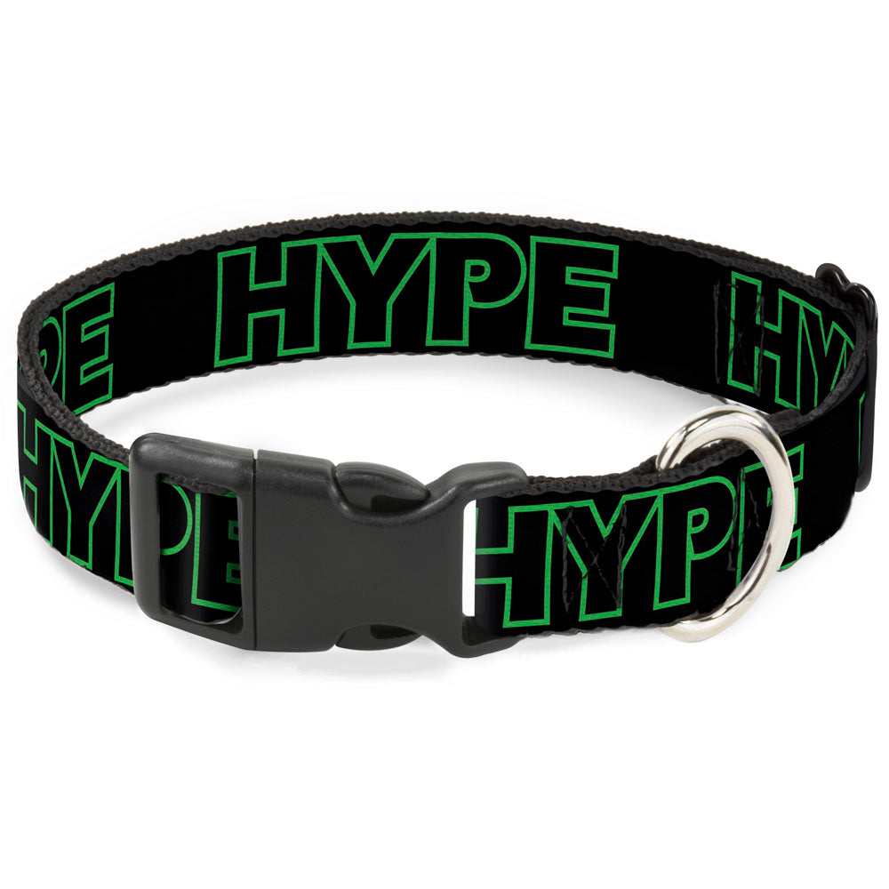 Plastic Clip Collar - HYPE Outline Black/Neon Green Plastic Clip Collars Buckle-Down
