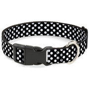 Plastic Clip Collar - Micro Polka Dots2 Black/White Plastic Clip Collars Buckle-Down