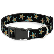 Plastic Clip Collar - Multi Stars Black/Leopard/Baby Blue Outline Plastic Clip Collars Buckle-Down