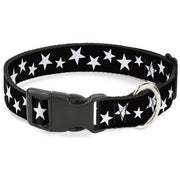 Plastic Clip Collar - Multi Stars Black/White Plastic Clip Collars Buckle-Down