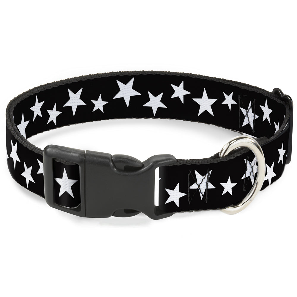 Plastic Clip Collar - Multi Stars Black/White Plastic Clip Collars Buckle-Down
