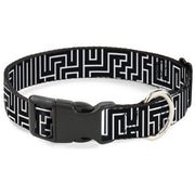 Plastic Clip Collar - Maze Black/White/Red Plastic Clip Collars Buckle-Down
