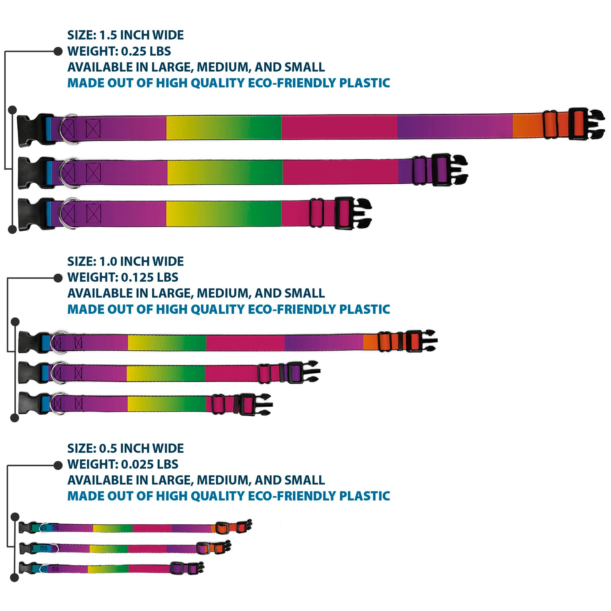 Plastic Clip Collar - Multi Color Blocks Plastic Clip Collars Buckle-Down
