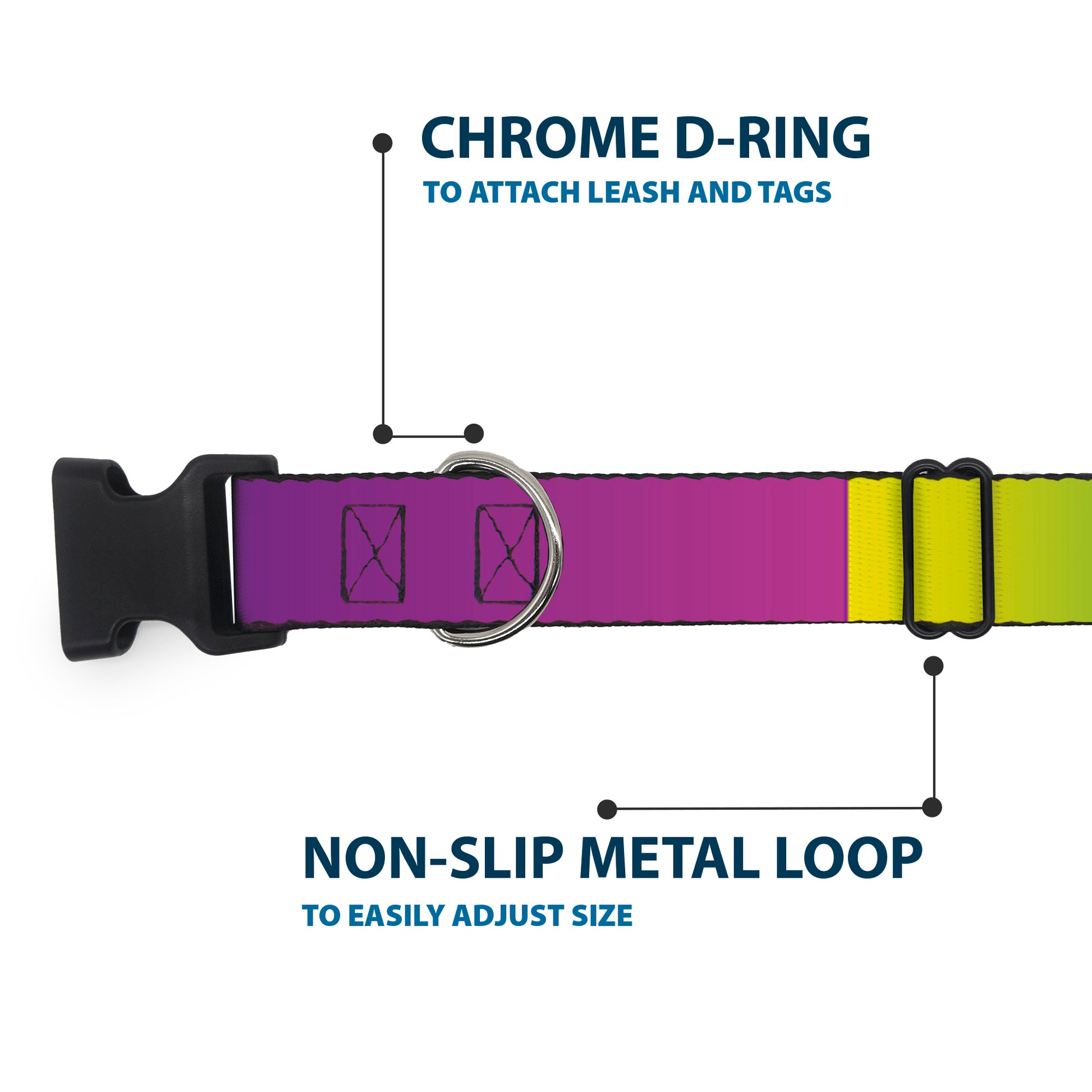 Plastic Clip Collar - Multi Color Blocks Plastic Clip Collars Buckle-Down