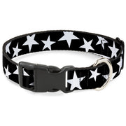 Plastic Clip Collar - Multi Stars Black/White/Black/White Outline Plastic Clip Collars Buckle-Down