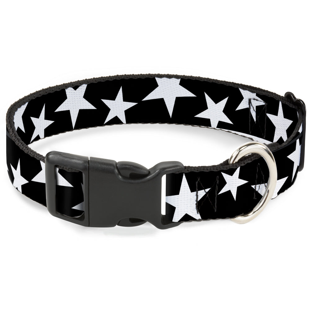 Plastic Clip Collar - Multi Stars Black/White/Black/White Outline Plastic Clip Collars Buckle-Down