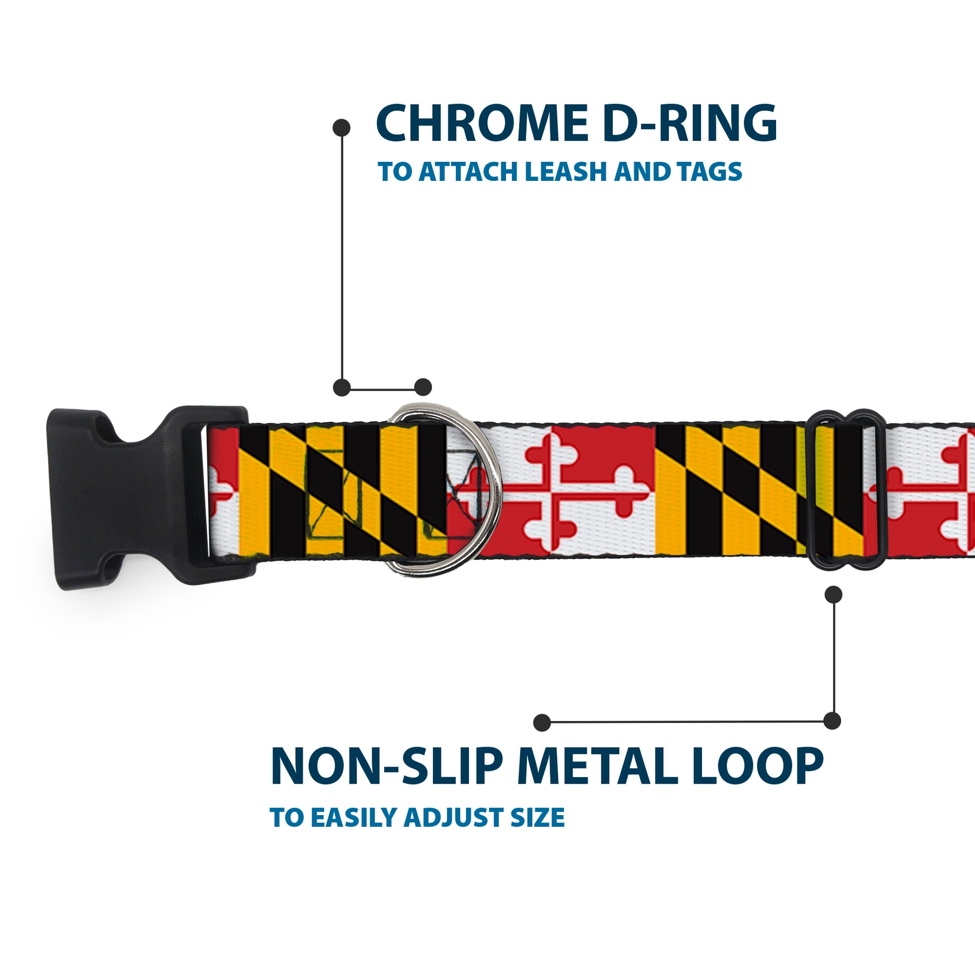 Plastic Clip Collar - Maryland Flags Plastic Clip Collars Buckle-Down