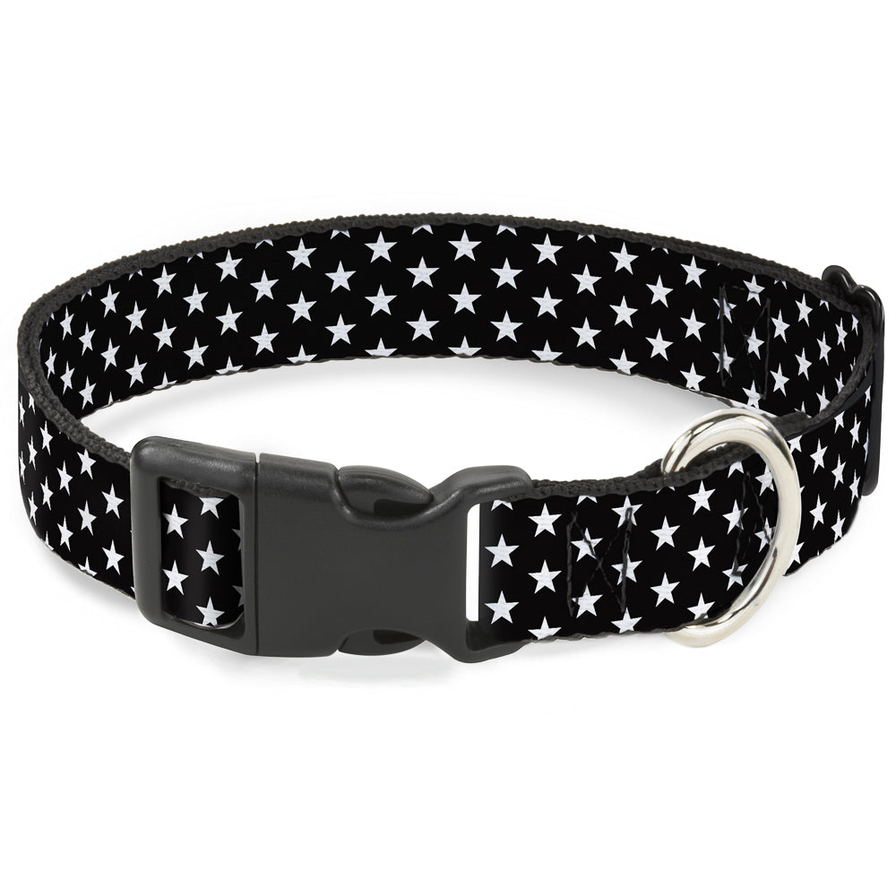 Plastic Clip Collar - Mini Stars3 Black/White Plastic Clip Collars Buckle-Down