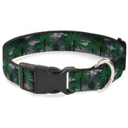 Buckle-Down Plastic Buckle Dog Collar - Marijuana Palm Trees/Clouds Plastic Clip Collars Buckle-Down