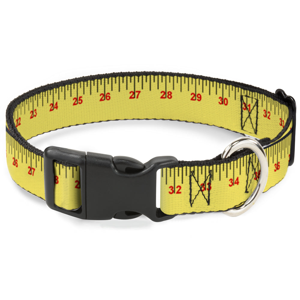 Plastic Clip Collar - Measuring Tape Yellow/Black/Red Plastic Clip Collars Buckle-Down