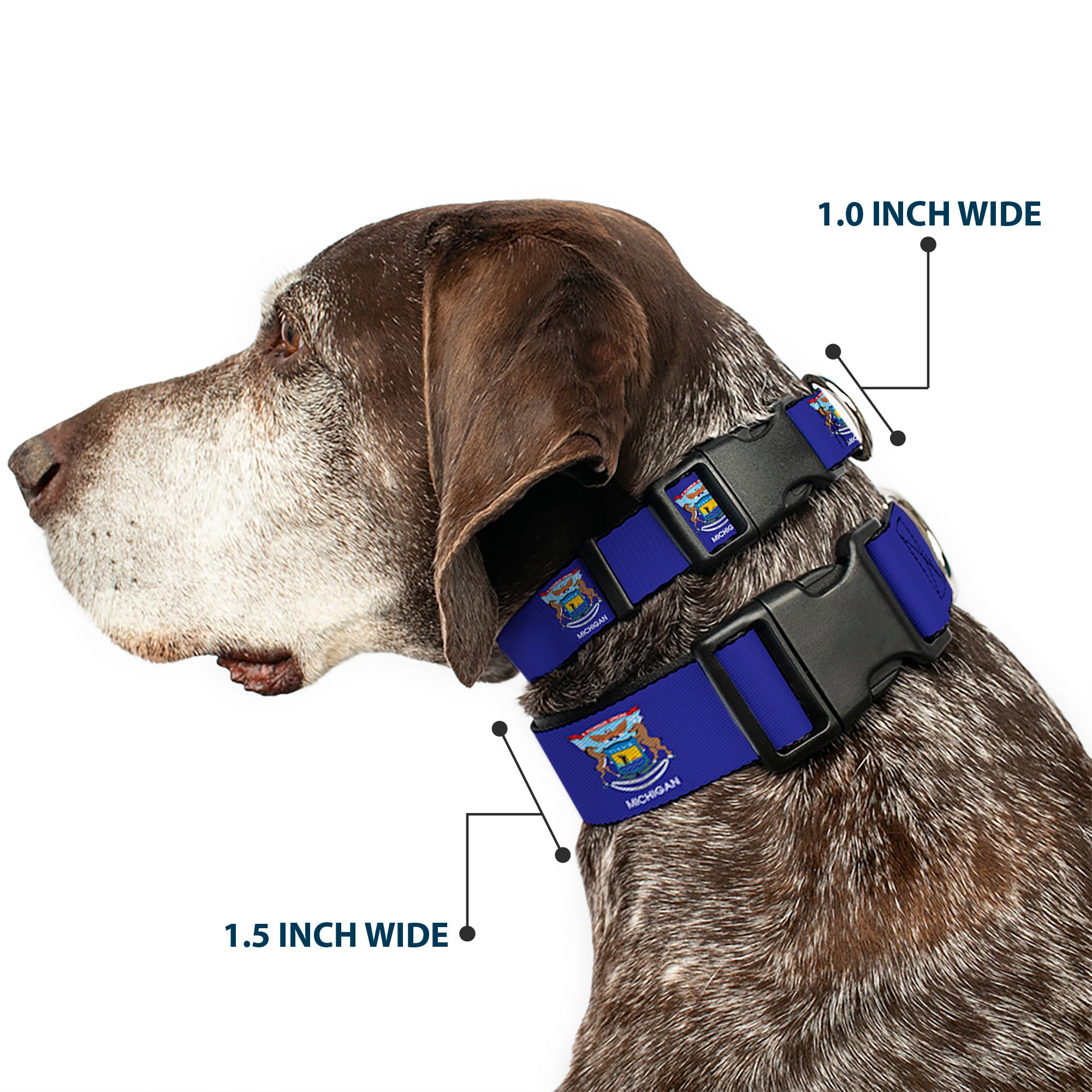 Plastic Clip Collar - Michigan Flag Continuous Plastic Clip Collars Buckle-Down