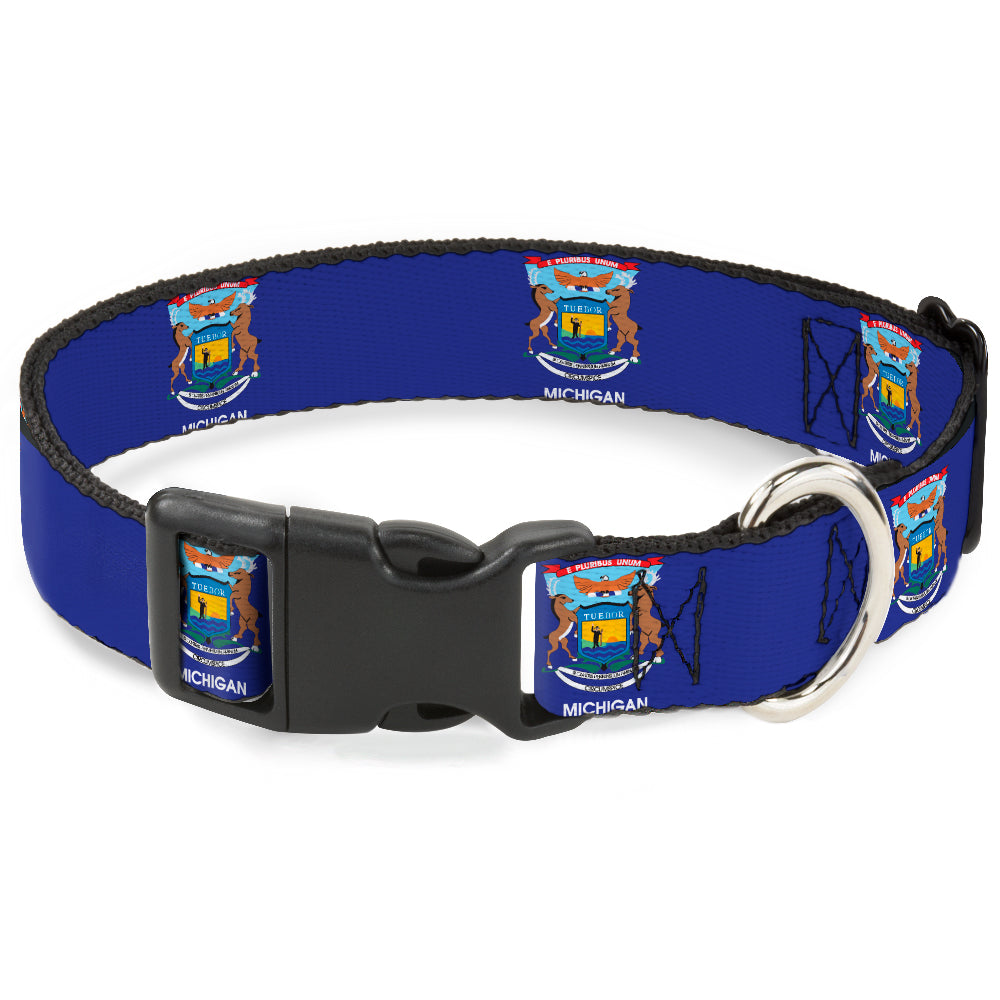 Plastic Clip Collar - Michigan Flag Continuous Plastic Clip Collars Buckle-Down