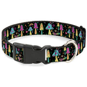 Plastic Clip Collar - Mushroom SHROOMY Garden Black/Multi Color Plastic Clip Collars Buckle-Down