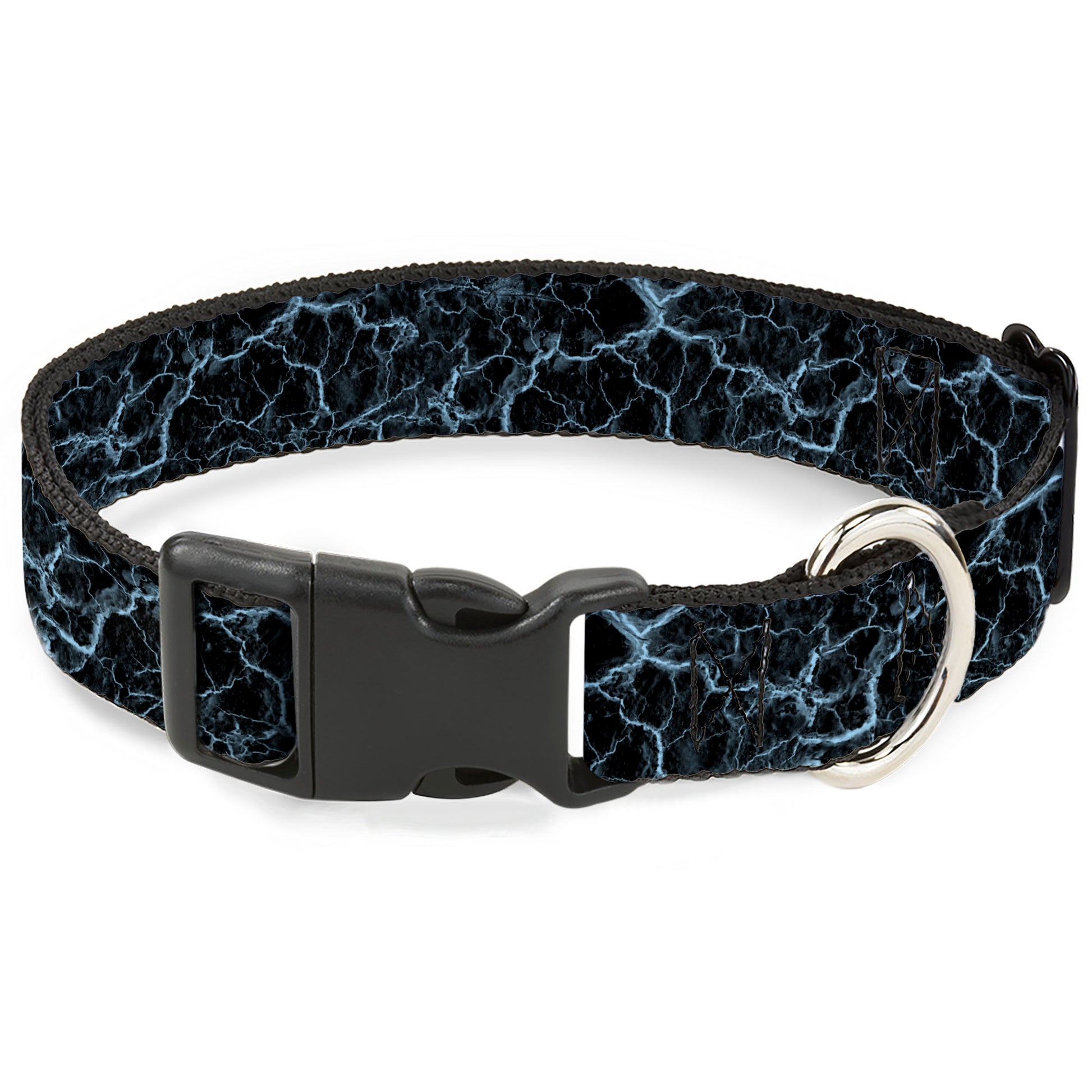 Plastic Clip Collar - Marble Black/Baby Blue Plastic Clip Collars Buckle-Down