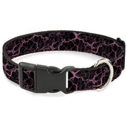Plastic Clip Collar - Marble Black/Baby Pink Plastic Clip Collars Buckle-Down