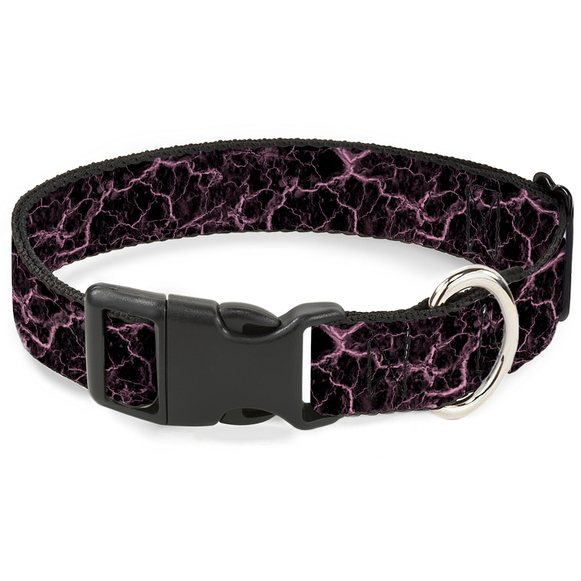 Plastic Clip Collar - Marble Black/Baby Pink Plastic Clip Collars Buckle-Down