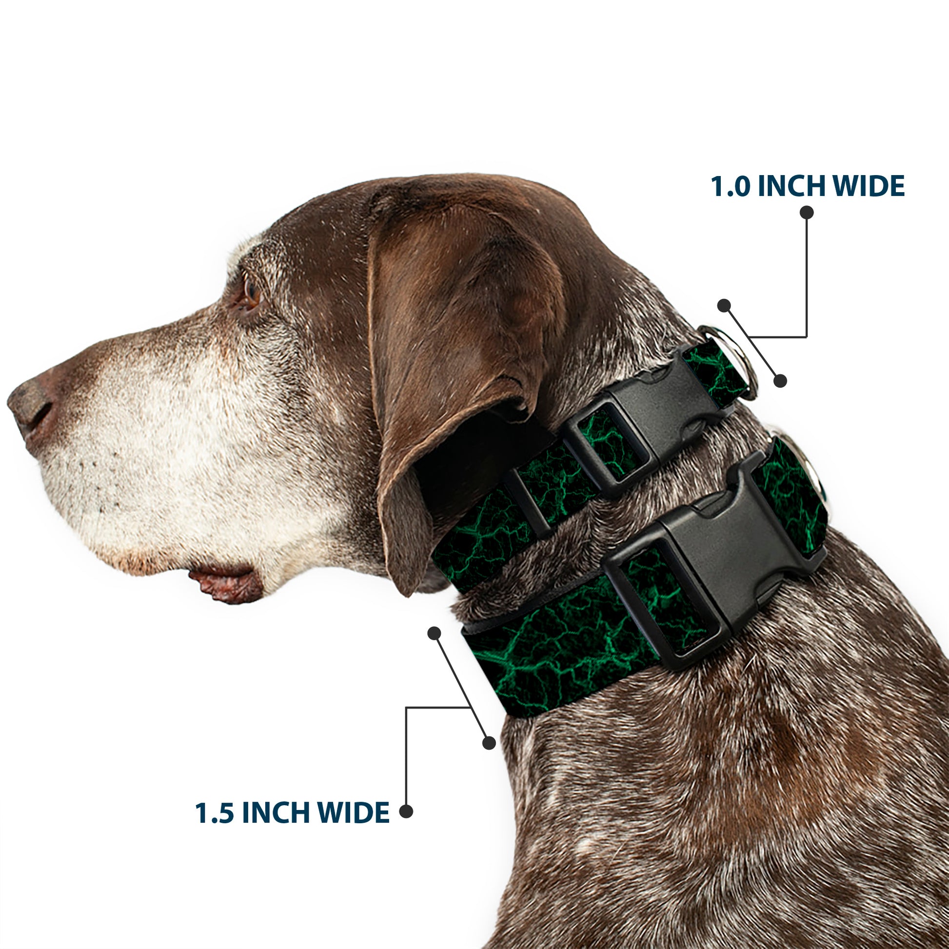 Plastic Clip Collar - Marble Black/Green Plastic Clip Collars Buckle-Down