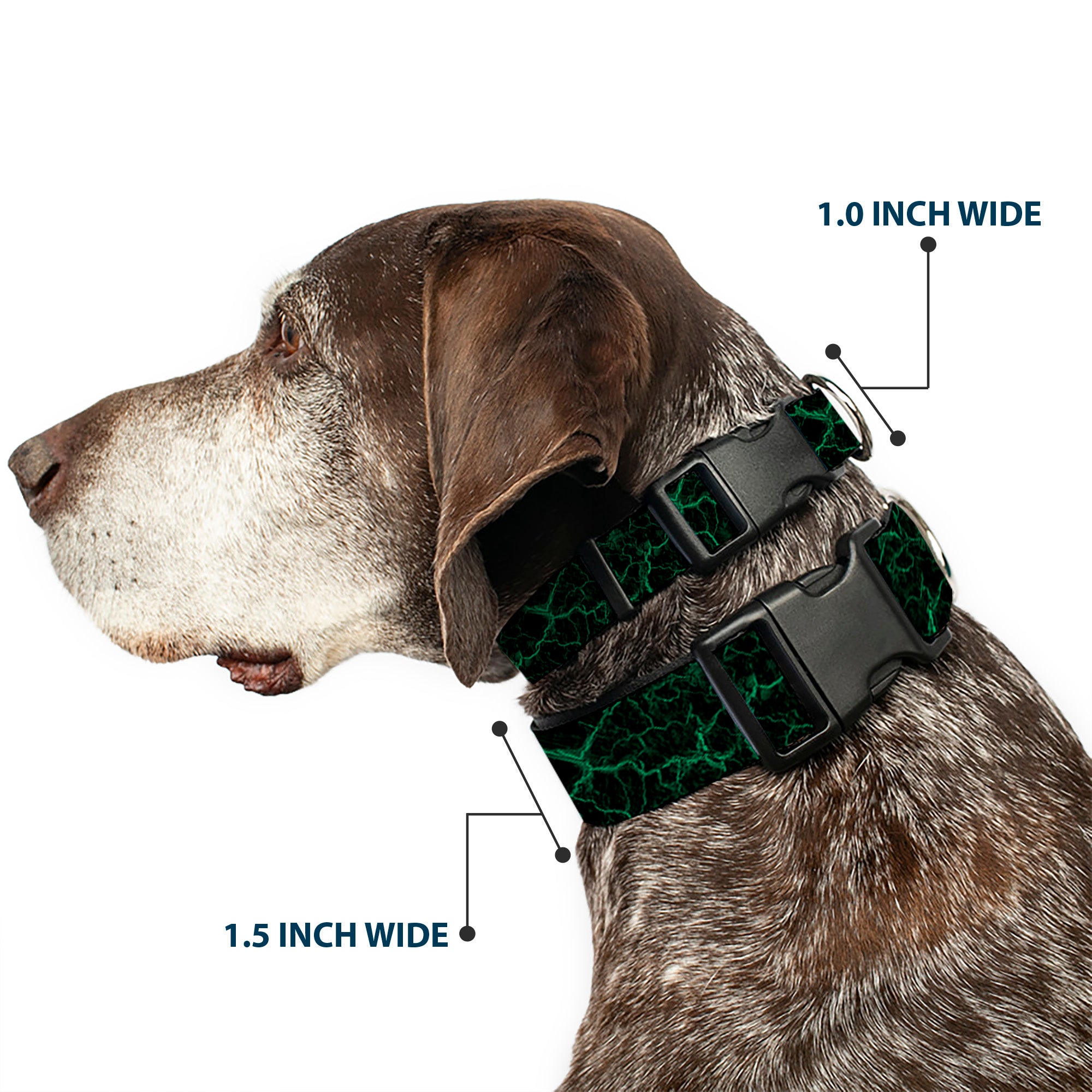Plastic Clip Collar - Marble Black/Green Plastic Clip Collars Buckle-Down