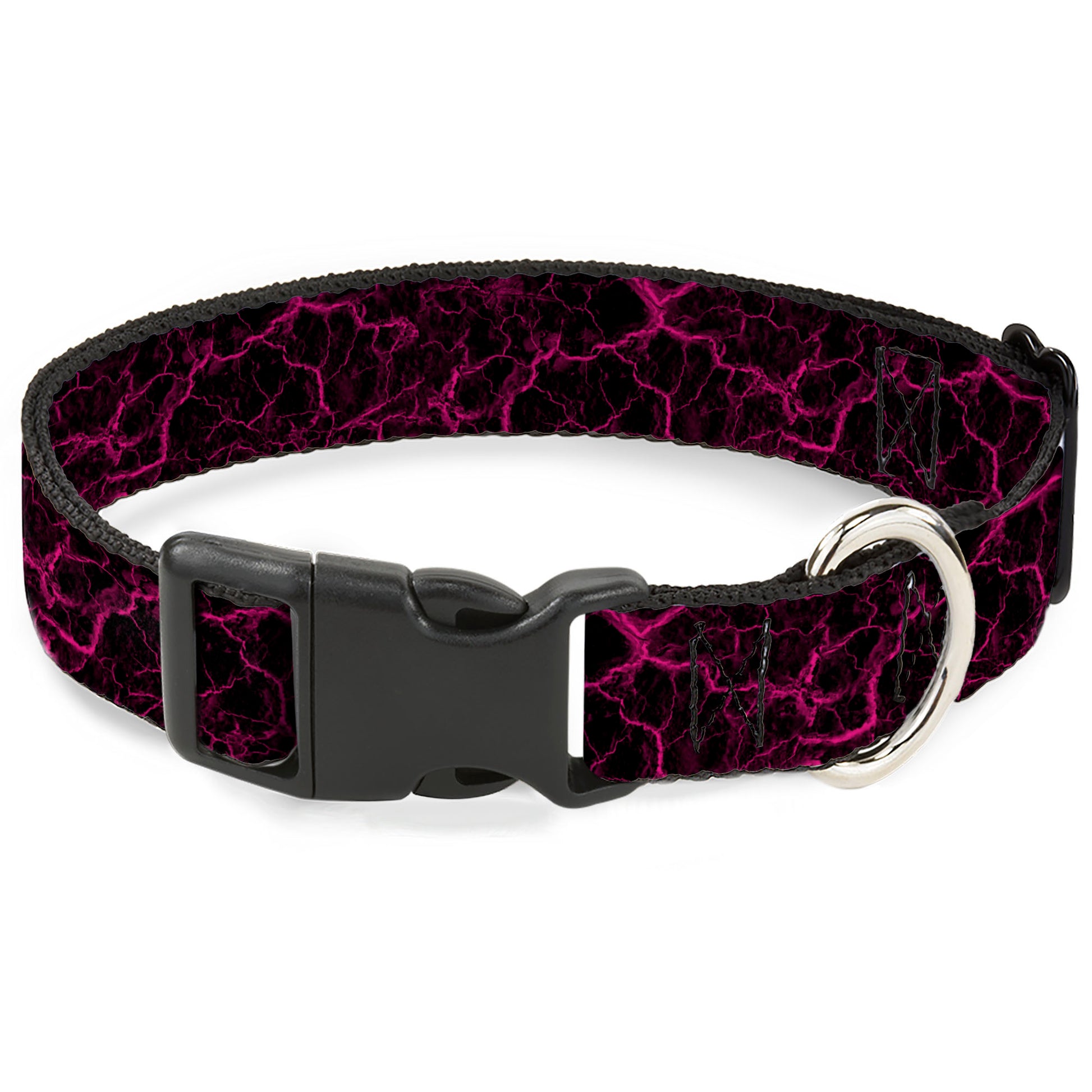 Plastic Clip Collar - Marble Black/Hot Pink Plastic Clip Collars Buckle-Down