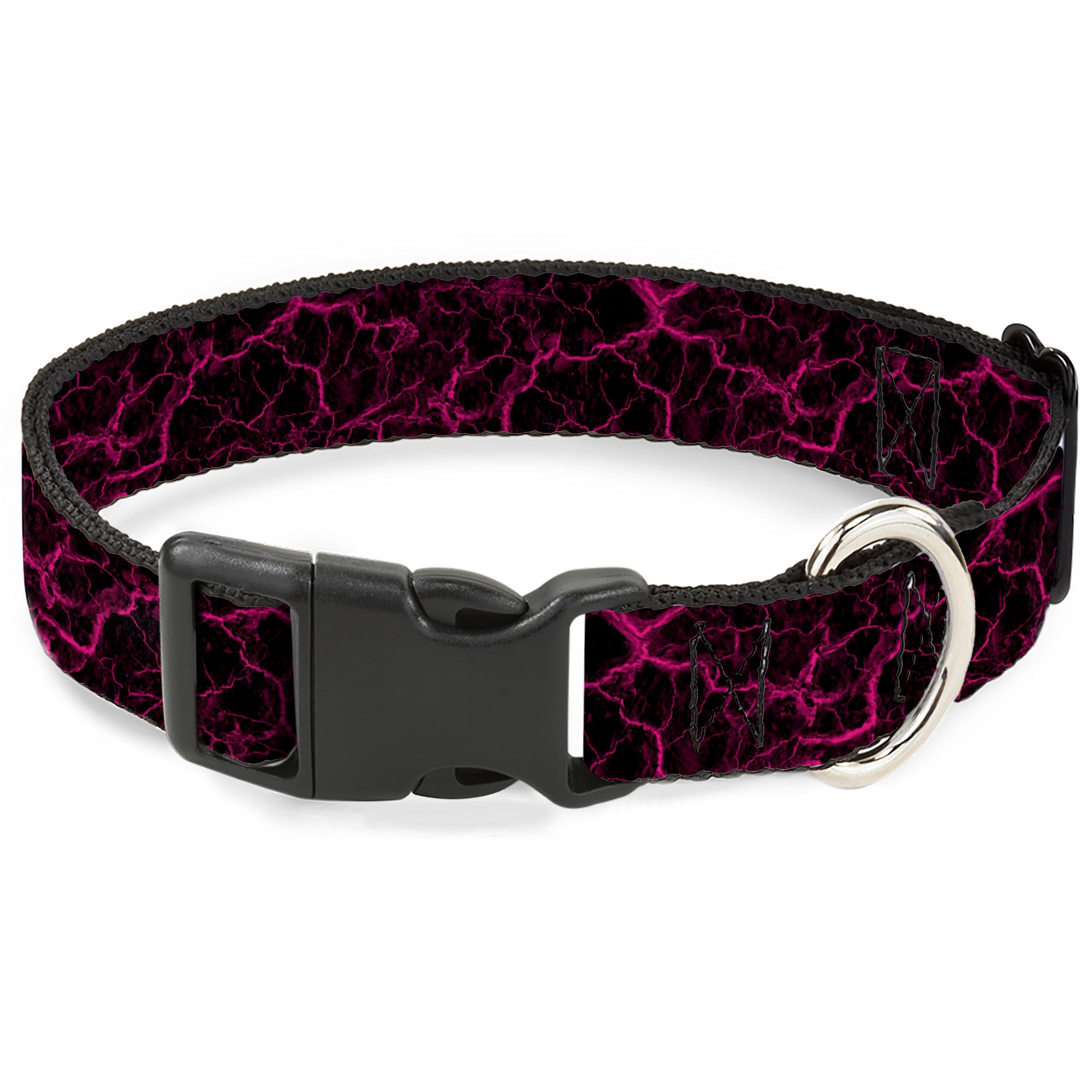 Plastic Clip Collar - Marble Black/Hot Pink Plastic Clip Collars Buckle-Down