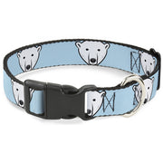 Plastic Clip Collar - Polar Bear Repeat Baby Blue Plastic Clip Collars Buckle-Down