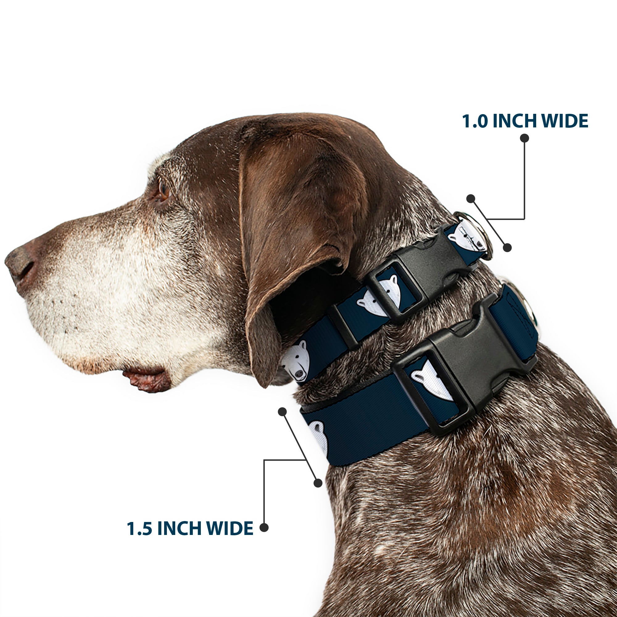 Plastic Clip Collar - Polar Bear Repeat Black/Blue Fade Plastic Clip Collars Buckle-Down