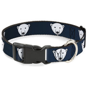 Plastic Clip Collar - Polar Bear Repeat Black/Blue Fade Plastic Clip Collars Buckle-Down