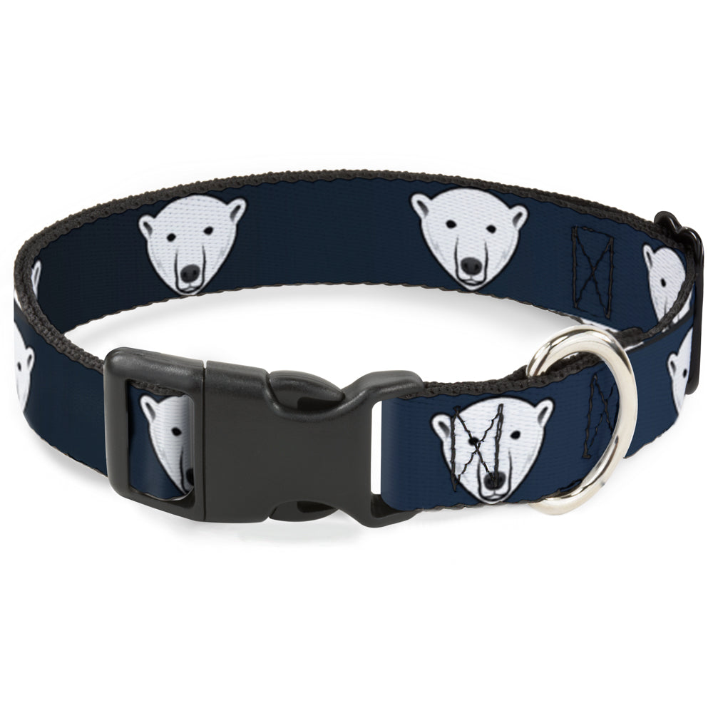 Plastic Clip Collar - Polar Bear Repeat Black/Blue Fade Plastic Clip Collars Buckle-Down