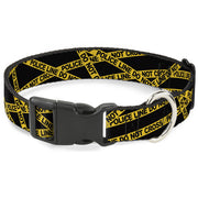 Plastic Clip Collar - Police Line Black/Yellow Plastic Clip Collars Buckle-Down