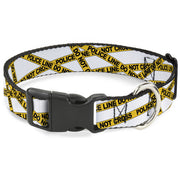 Plastic Clip Collar - Police Line White/Yellow Plastic Clip Collars Buckle-Down