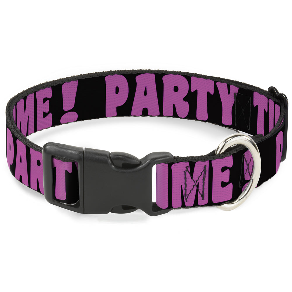 Plastic Clip Collar - PARTY TIME! Black/Fuchsia Plastic Clip Collars Buckle-Down