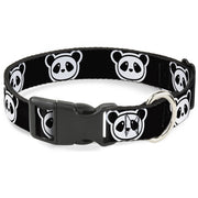 Plastic Clip Collar - Panda Bear Cartoon2 Black/White Plastic Clip Collars Buckle-Down