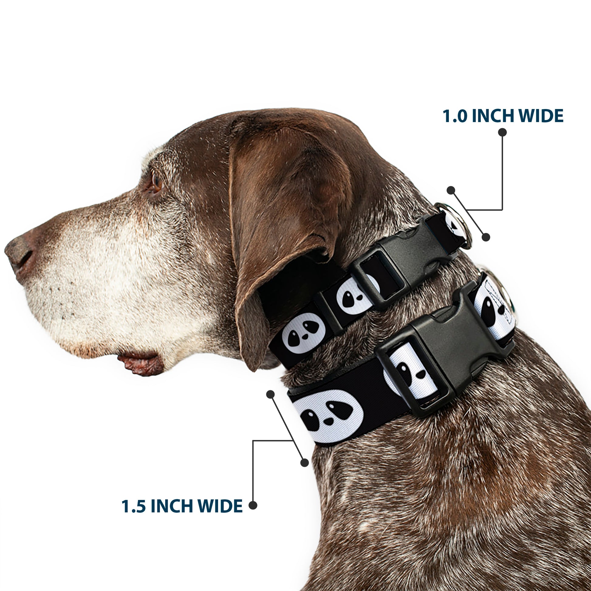 Plastic Clip Collar - Panda Face Black/White Plastic Clip Collars Buckle-Down