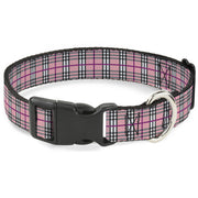 Plastic Clip Collar - Plaid Pink Plastic Clip Collars Buckle-Down
