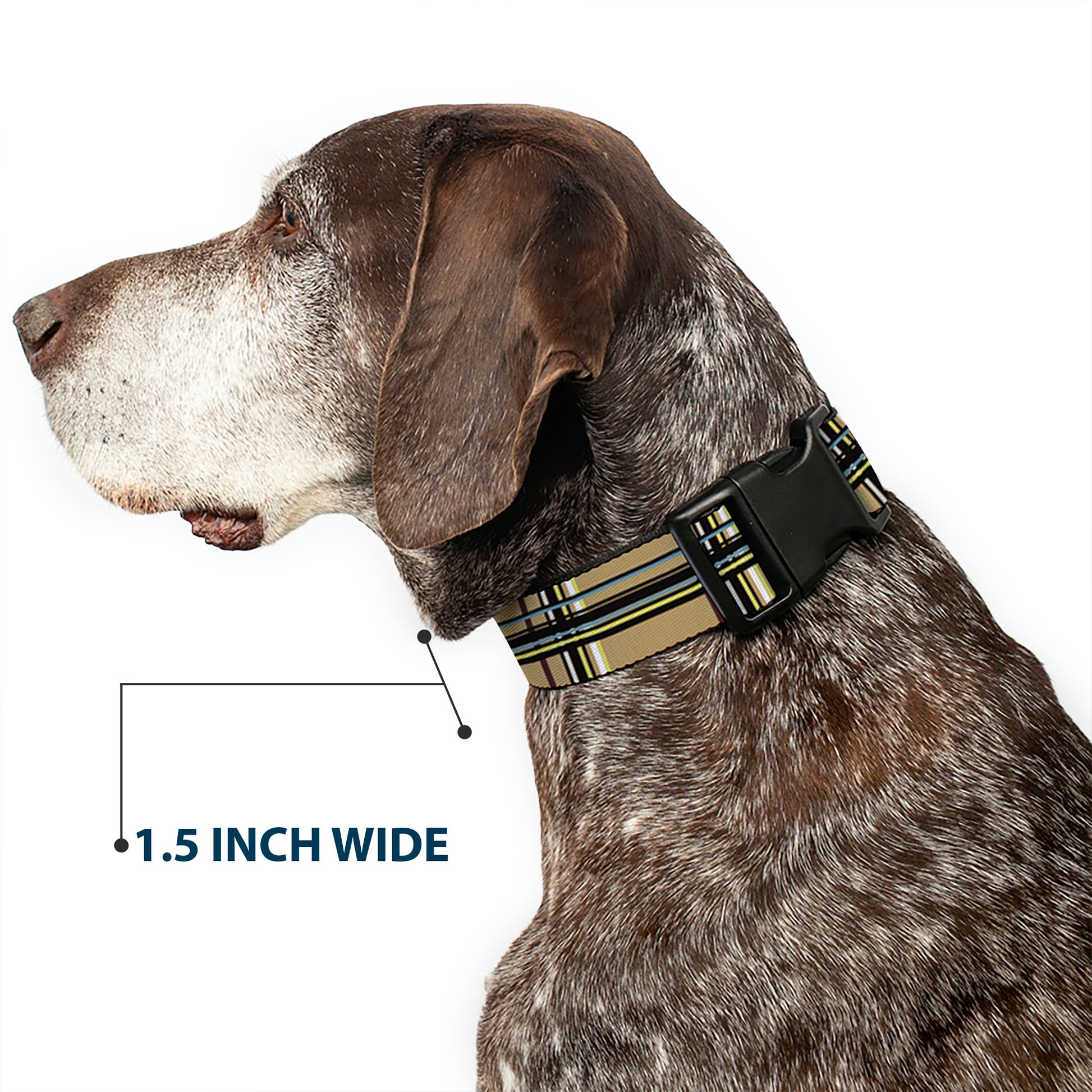 Plastic Clip Collar - Plaid Tan Plastic Clip Collars Buckle-Down